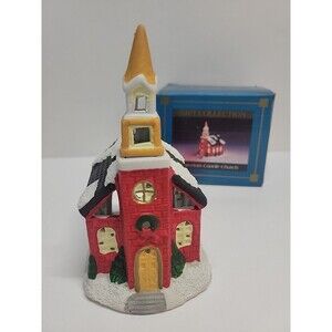 Gift Collection Porcelain Candle Church Vintage Small Christmas Village Holiday